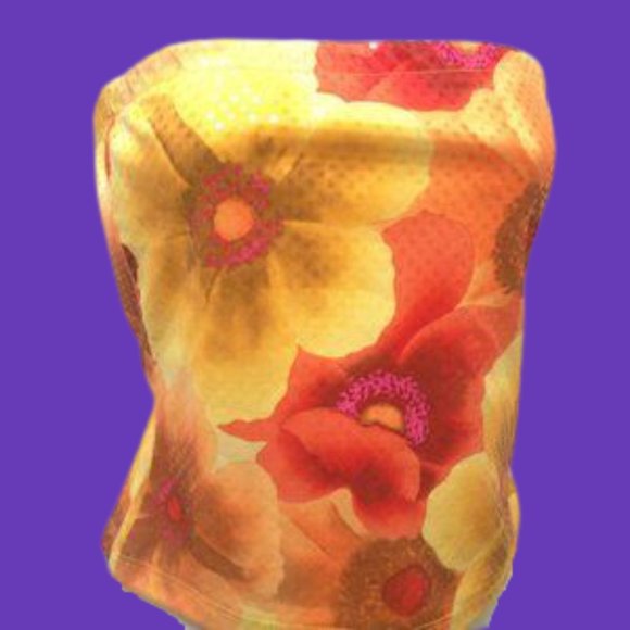 Le Chateau Yellow Sequined Tube Top XS